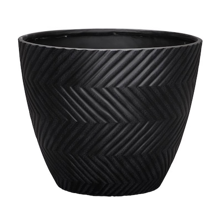 L&G Solutions L&G 13 in. H X 16 in. D Polyresin Yuma Planter Black PVI7916TKI